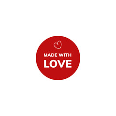 made with love heart shape icon	