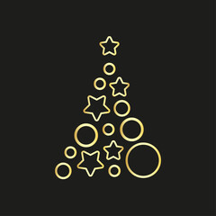 Merry Christmas and Happy New Year. Cartoon styled illustration.Vector design element.	