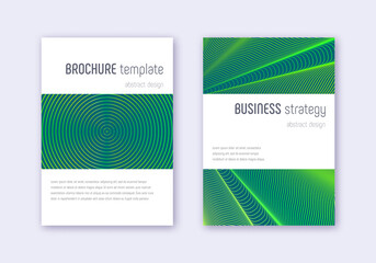Fototapeta premium Minimalistic cover design template set. Green abst