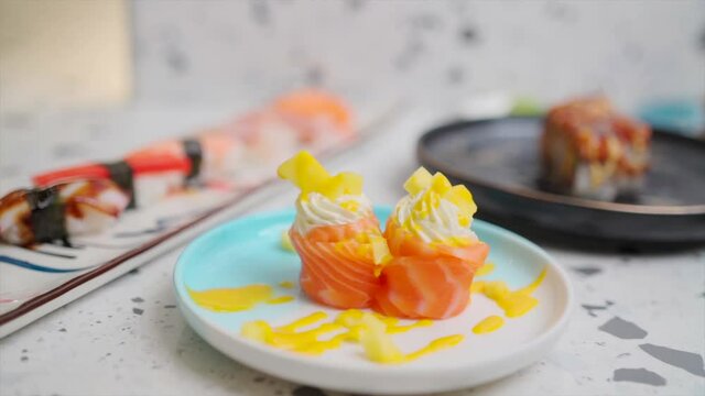 japanese shashimi food in plate