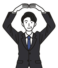 手でまるのジェスチャーをする40代・50代の男性