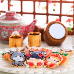 Chinese New Year Imlek Icing Sugar Cookies Character.
