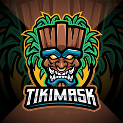 Tiki mask esport mascot logo design © Visink.art