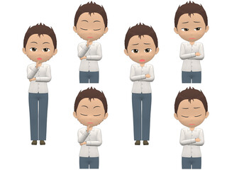 Obraz premium [Worry A] African American Man shirts short hair front