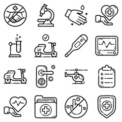 Virus Flat Icon Set Isolated On White Background