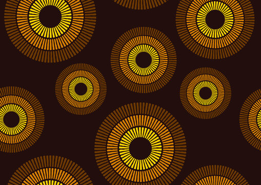 Seamless Pattern Of African Abstract Circle, Abstract Art And Background, Fashion Artwork For Print, Vector File Eps10.