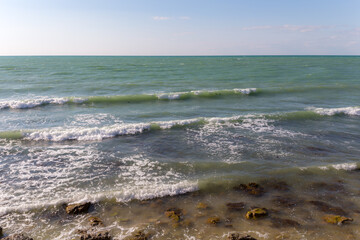 surf in the sunny windy day
