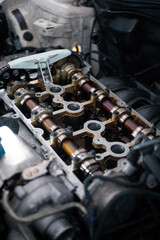 4-Cylinder Turbo Engine Camshafts and Timing Chain Inside Engine