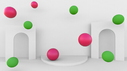 3d rendering pastel color podium.
