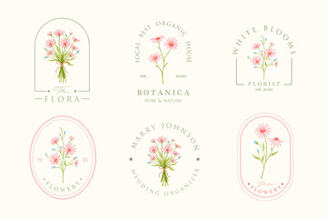 flower logo design set