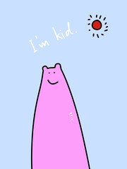 cute cartoon on blue background