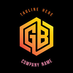 GB  lettering logo is simple, easy to understand and authoritative - obrazy, fototapety, plakaty