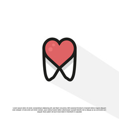 Creative love dental logo design