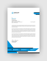 Clean and Modern letterhead in blue color template