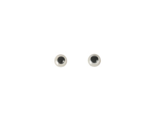 Small doll eyes isolated on a white background. Flat lay.