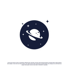 Premium space logo design. Saturn logo for your brand or business © restu