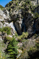The beautiful waterfall of Fish Canyon Falls Trail
