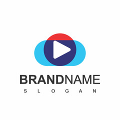 Tv Or media Player Logo Design Template