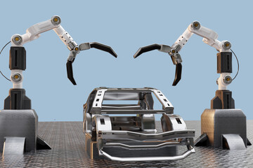 Object for metaverse virtual world  technology of future Robot cyber construction hand mechanical  under construction virtual world metaverse land future for sandbox VR technology coming soon 2022