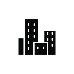 City, Town, Urban Solid Icon, Vector, Illustration, Logo Template. Suitable For Many Purposes.