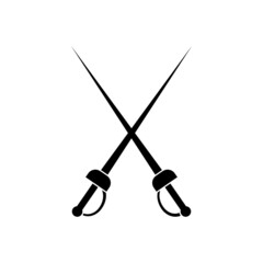 Fencing sword icon design template vector isolated