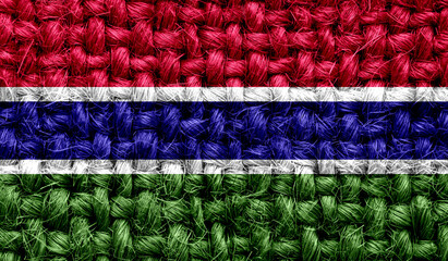 Obraz premium Gambia flag on fabric texture. 3D image