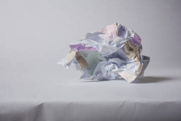 crumpled paper with pastel colors