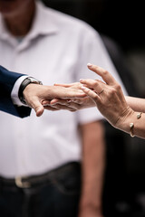 Exchange of vows at a French wedding