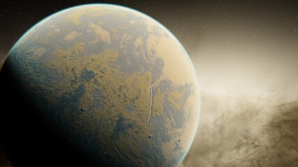 Naklejka premium science fiction wallpaper, beauty of deep space, 3d illustration