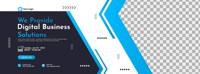 Business conference banner template design for webinar, marketing, online class program, etc