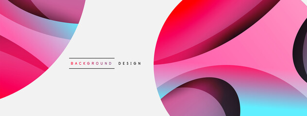 Creative geometric wallpaper. Minimal abstract background. Circle and wave composition vector illustration for wallpaper banner background or landing page