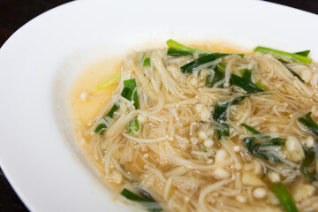 Golden needle mushroom fried