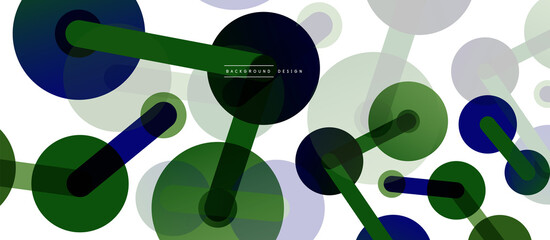 Line points connections geometric abstract background. Circles connected by lines. Trendy techno business template for wallpaper, banner, background or landing