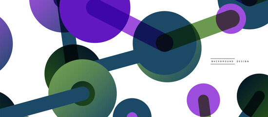 Abstract background. Round dots connected by lines. Trendy techno business template for wallpaper, banner, background or landing