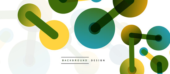 Abstract background. Round dots connected by lines. Trendy techno business template for wallpaper, banner, background or landing