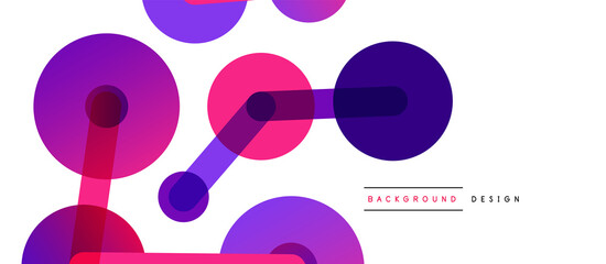 Abstract background. Round dots connected by lines. Trendy techno business template for wallpaper, banner, background or landing