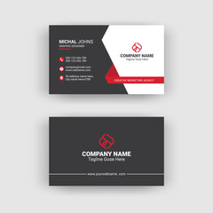 minimal modern corporate business card design in red color