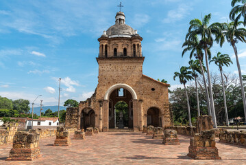 Ruin of a historic temple destroyed by an earthquake in the 19th century in the city of Cucuta. North of Santander. Colombia.