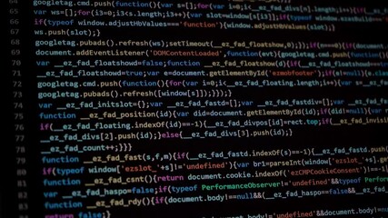 Javascript code program with numbers bits pattern and information
