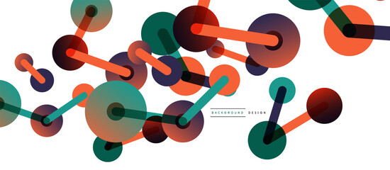 Line points connections geometric abstract background. Circles connected by lines. Trendy techno business template for wallpaper, banner, background or landing