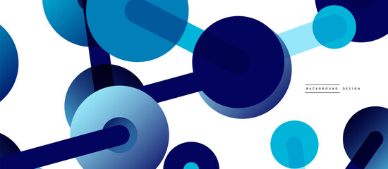 Abstract background. Round dots connected by lines. Trendy techno business template for wallpaper, banner, background or landing