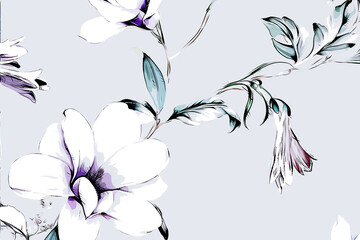 abstract floral rose peony bouquet illustration