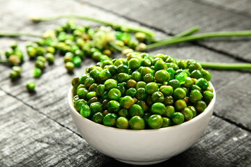 Salted ,Baked green peas with exotic spices , vegan appetizer.