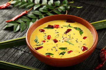 Spiced butter milk - moru curry, moru kachiyathu. Kerala foods.