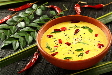 Moru cachiyathuu, moru curry, spiced buttermilk, Kerala curry recipes.