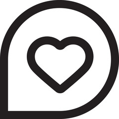 balon text icon love, editable stroke and color. © elvektorkita