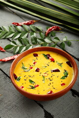 Moru cachiyathuu, moru curry, spiced buttermilk, Kerala curry recipes.