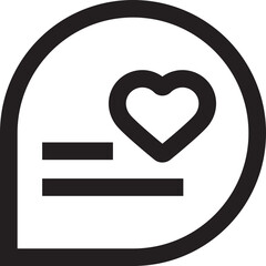 balon text icon love, editable stroke and color. © elvektorkita