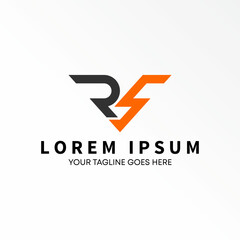 Letter or word RS or R5 font on triangle image graphic icon logo design abstract concept vector stock. Can be used as a symbol related to initial.itial.