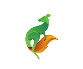 animal logo icon colorful kangaroo